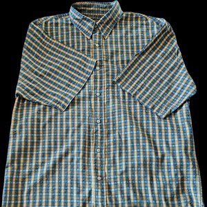 CAMBRIDGE CLASSIC MEN'S SHORT-SLEEVE BUTTON-DOWN SEERSUCKER VINTAGE SHIRT